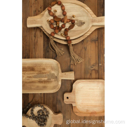 Regular Decorative Plate Solid Wood Serving Tray for Living Room/Kitchen Manufactory